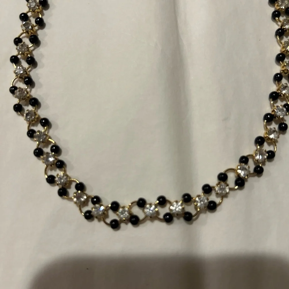 Elegant Black and Gold Beaded Necklace